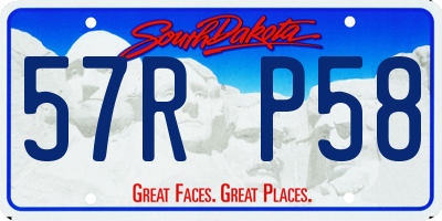 SD license plate 57RP58