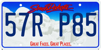 SD license plate 57RP85