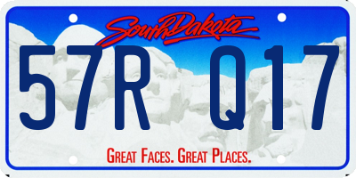 SD license plate 57RQ17