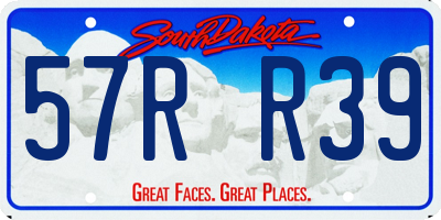 SD license plate 57RR39