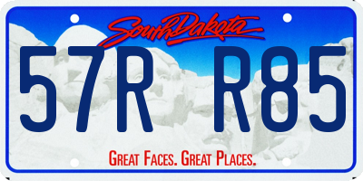 SD license plate 57RR85