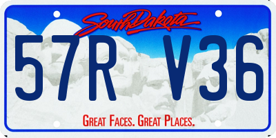 SD license plate 57RV36