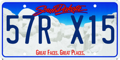 SD license plate 57RX15
