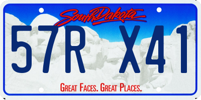 SD license plate 57RX41