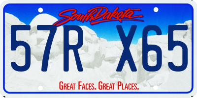 SD license plate 57RX65