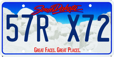 SD license plate 57RX72