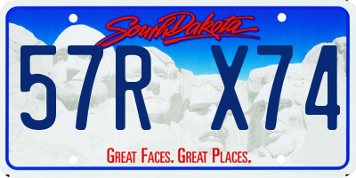 SD license plate 57RX74