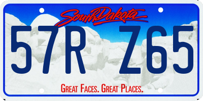 SD license plate 57RZ65