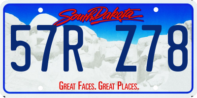 SD license plate 57RZ78