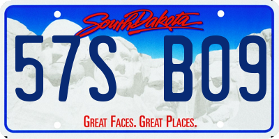 SD license plate 57SB09