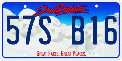 SD license plate 57SB16