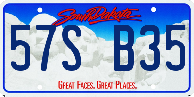 SD license plate 57SB35