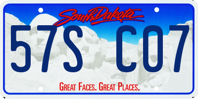 SD license plate 57SC07