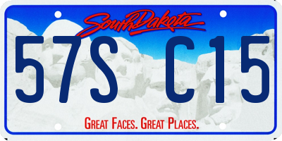SD license plate 57SC15