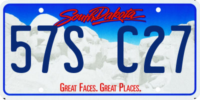 SD license plate 57SC27