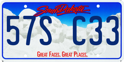 SD license plate 57SC33
