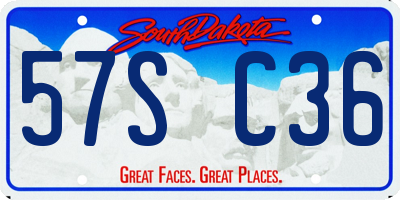 SD license plate 57SC36