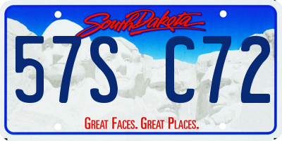 SD license plate 57SC72