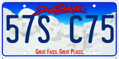 SD license plate 57SC75