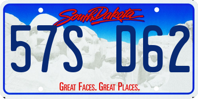 SD license plate 57SD62