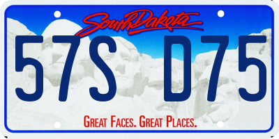 SD license plate 57SD75