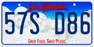 SD license plate 57SD86