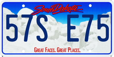 SD license plate 57SE75