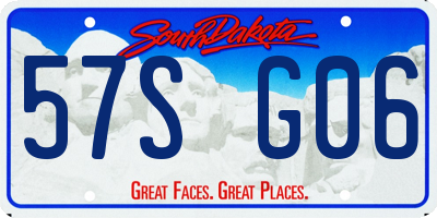 SD license plate 57SG06