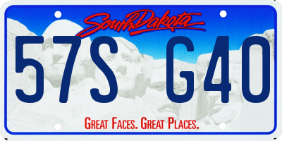 SD license plate 57SG40