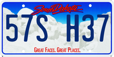 SD license plate 57SH37
