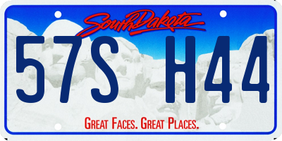 SD license plate 57SH44