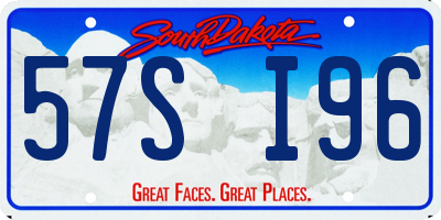 SD license plate 57SI96
