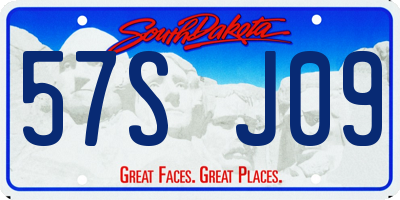 SD license plate 57SJ09