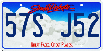 SD license plate 57SJ52