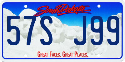SD license plate 57SJ99