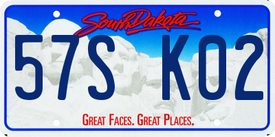 SD license plate 57SK02