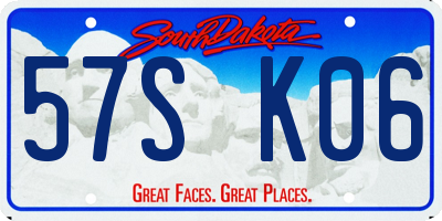 SD license plate 57SK06