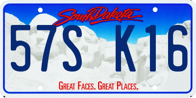 SD license plate 57SK16