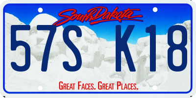 SD license plate 57SK18