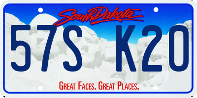 SD license plate 57SK20