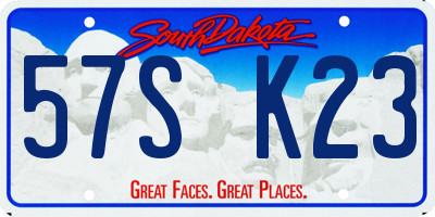 SD license plate 57SK23