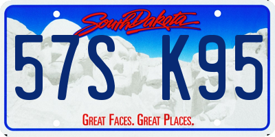 SD license plate 57SK95