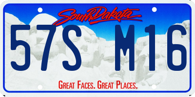 SD license plate 57SM16
