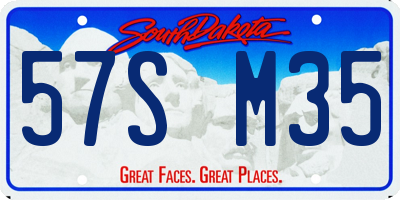 SD license plate 57SM35