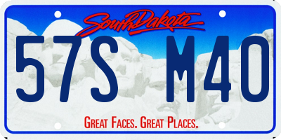 SD license plate 57SM40