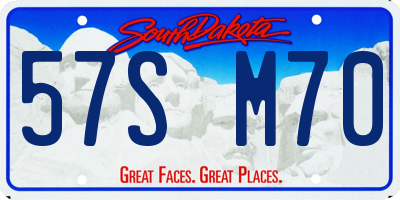 SD license plate 57SM70