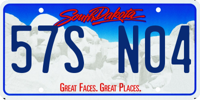SD license plate 57SN04
