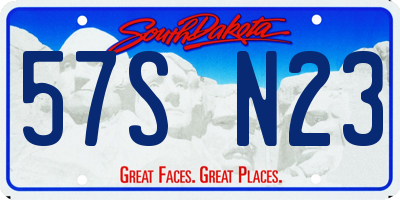 SD license plate 57SN23