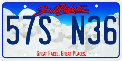SD license plate 57SN36