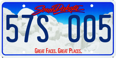 SD license plate 57SO05